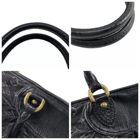 100% Authentic LOUIS VUITTON Neo Cabby GM Noir (Black) Monogram Denim 916-11924 - Picture 7 of 14